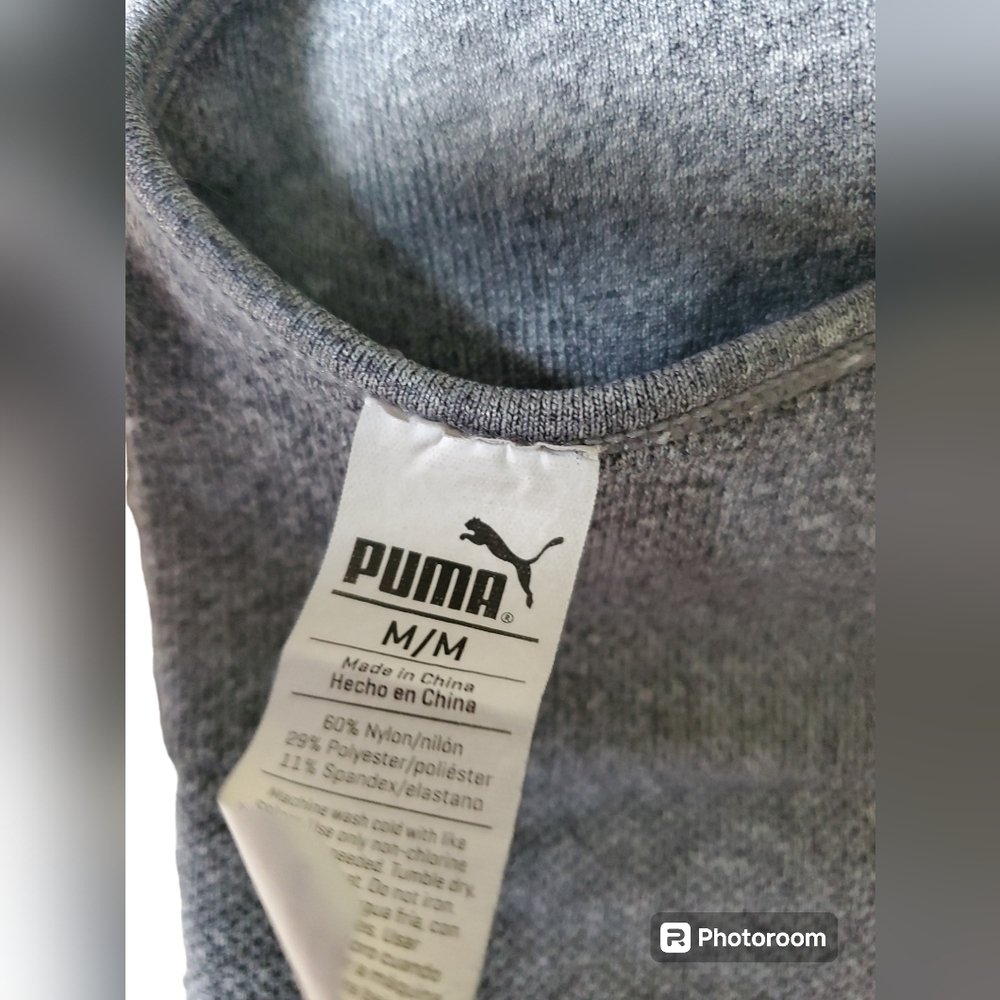 Puma Adjustable Strap Athletic Exercise Sports Bra Gray Black Size M - Picture 4 of 5
